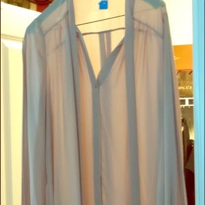 Chiffon blouse open sleeved